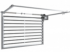 Скоростные секционные ворота ISD01-PARKING из алюминиевых сэндвич-панелей с торсионным механизмом (2200x3500)