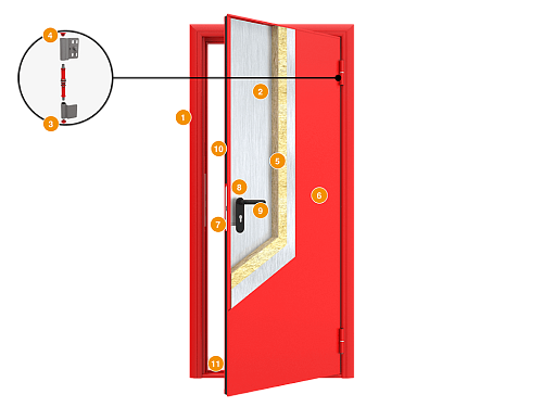 Конструкция Противопожарная дверь DoorHan 680х2050 правая